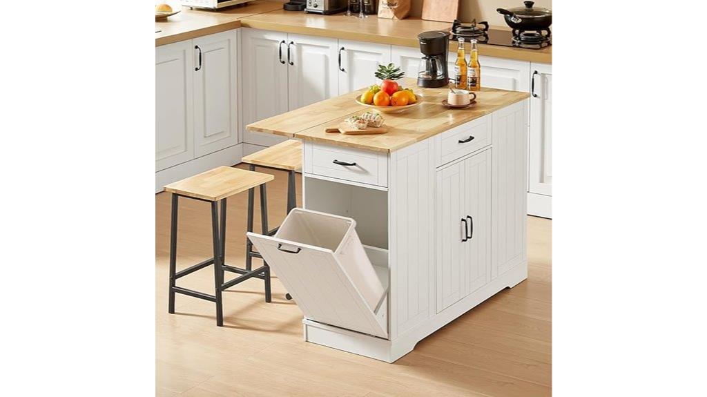fixed kitchen island with seating