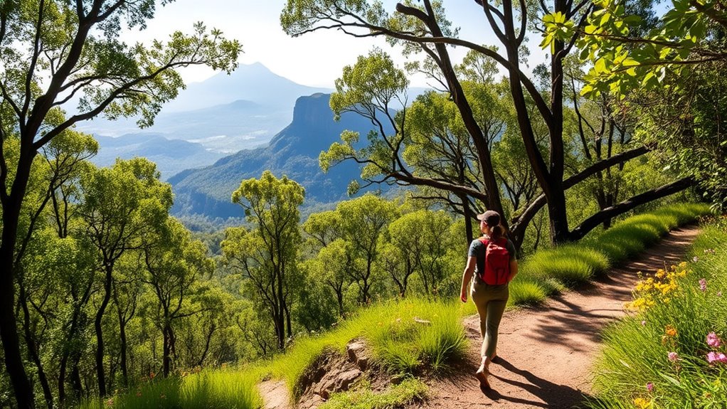 gentle blue mountain trek