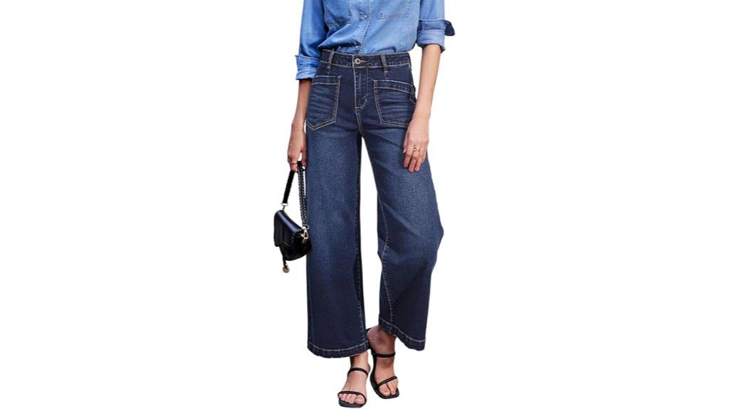 high waist wide leg jeans