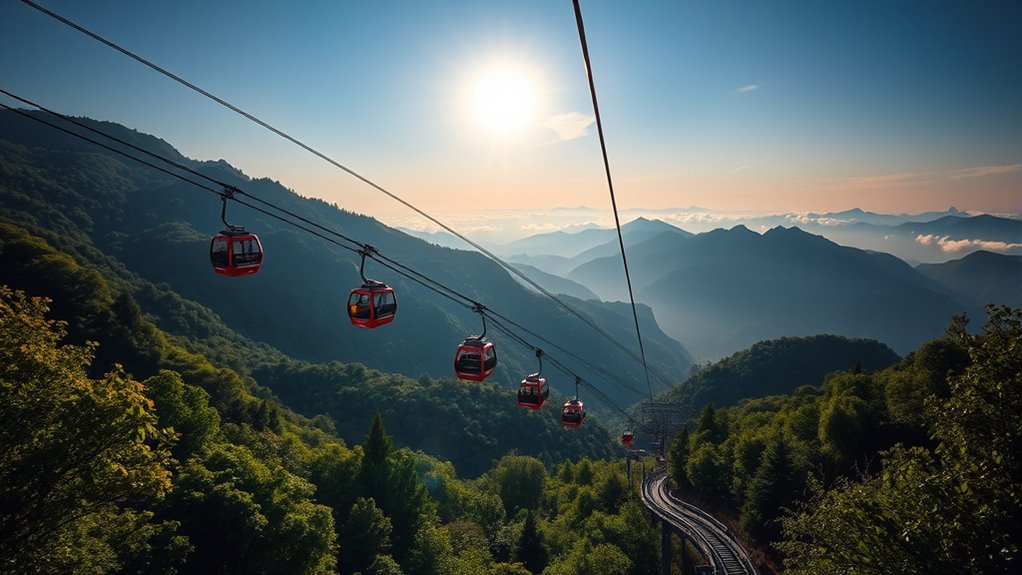 hill transport by cable cars