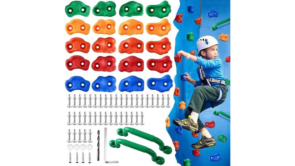 kids and adults climbing holds