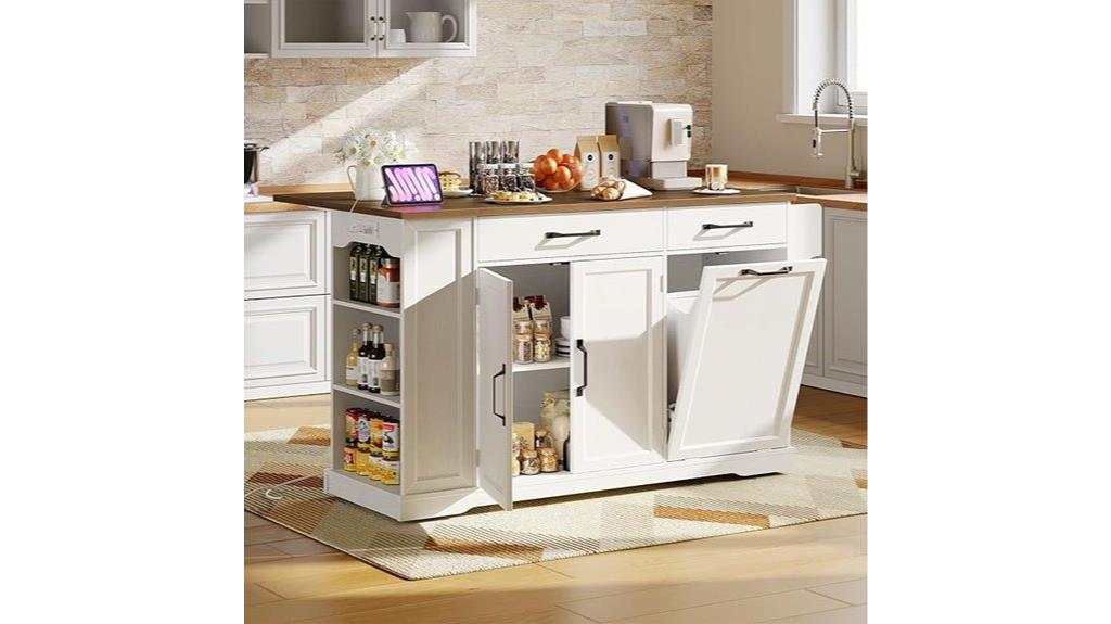 kitchen island with outlet