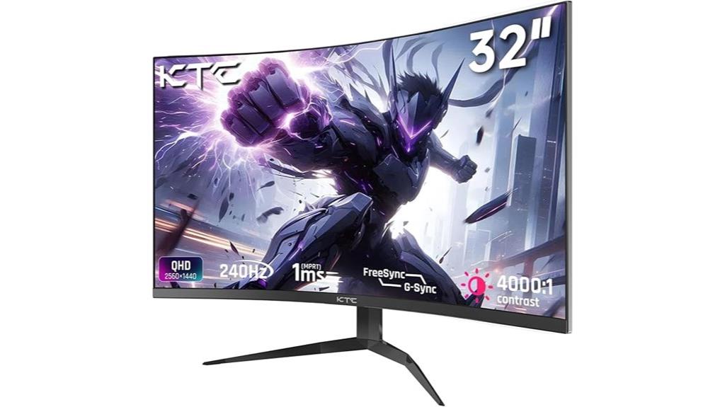 large curved gaming display