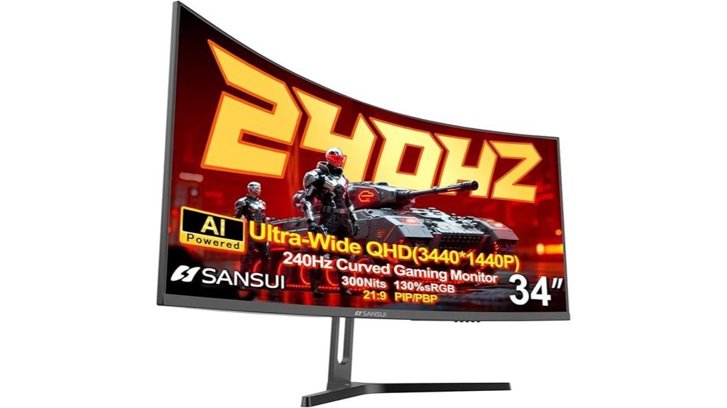 large curved gaming monitor