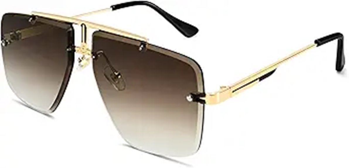 large rimless square shades