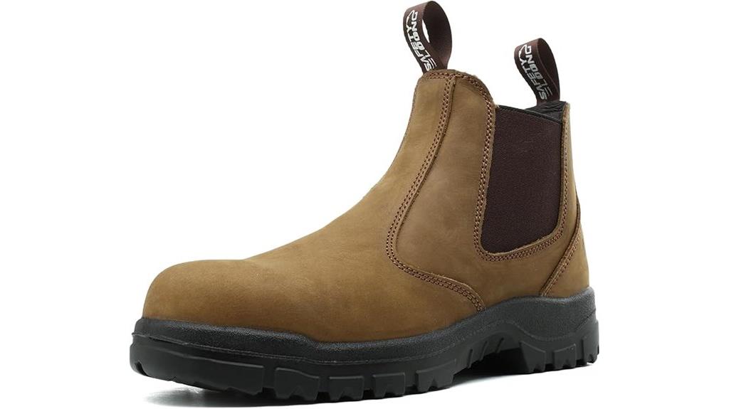 leather slip on work boots