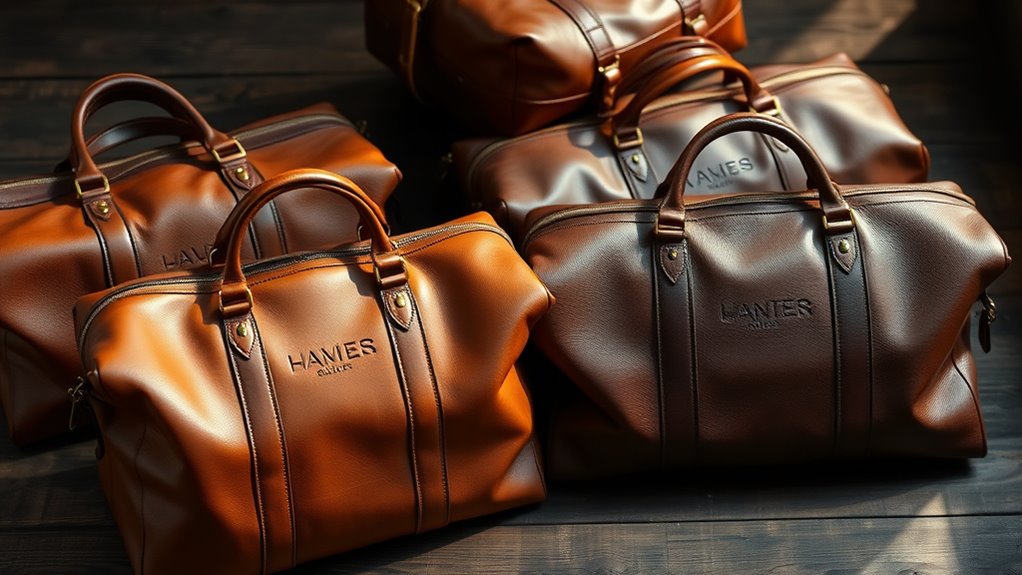 luxury leather weekend bags