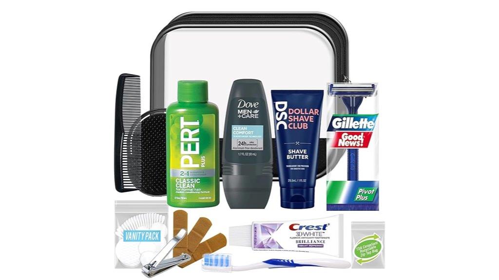 men s 16 piece travel toiletry kit