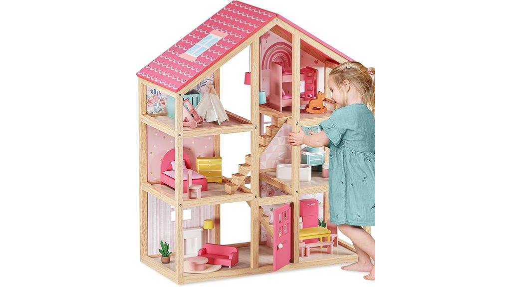 mini wooden dollhouse set
