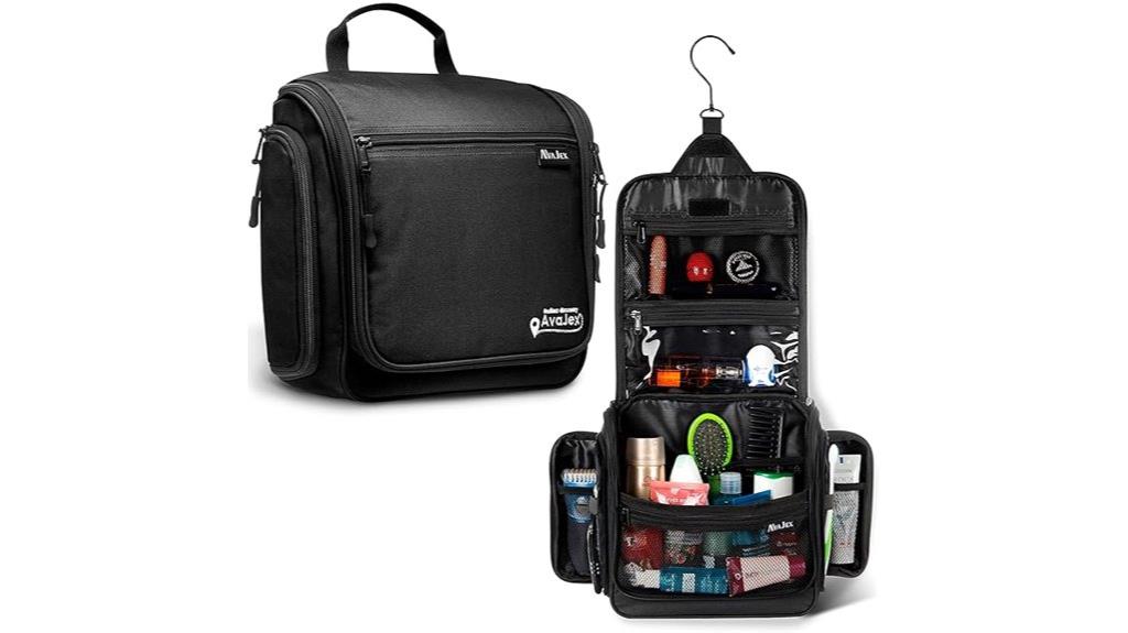 multi compartment travel toiletry bag