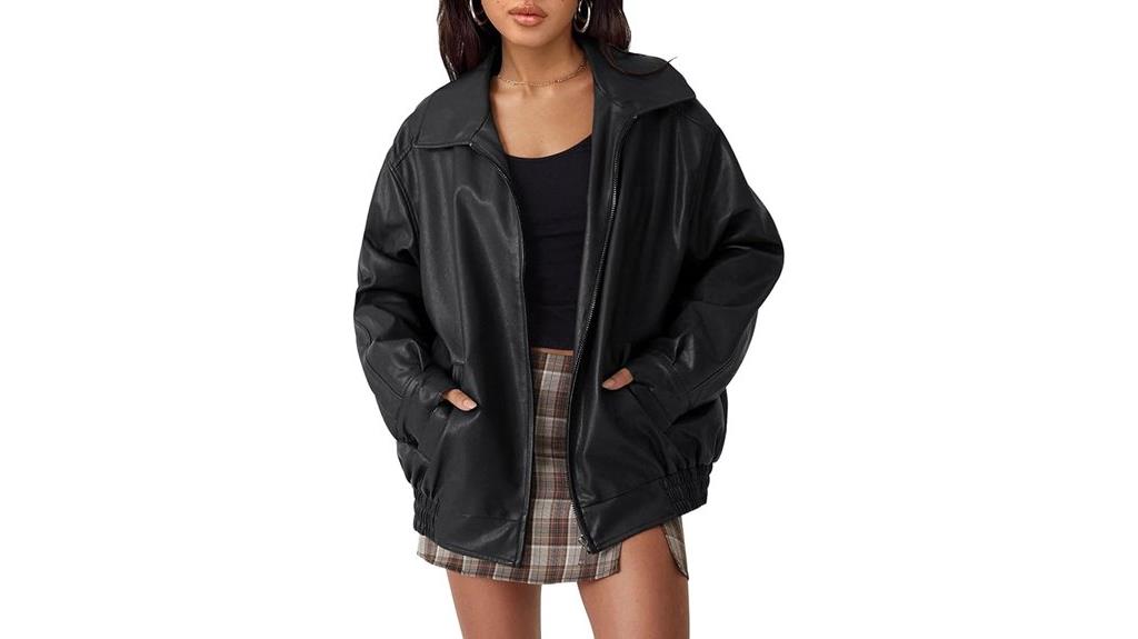 oversized leather jacket