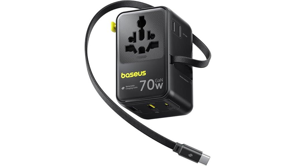 powerful retractable travel adapter