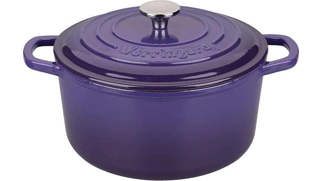purple enameled cast iron pot