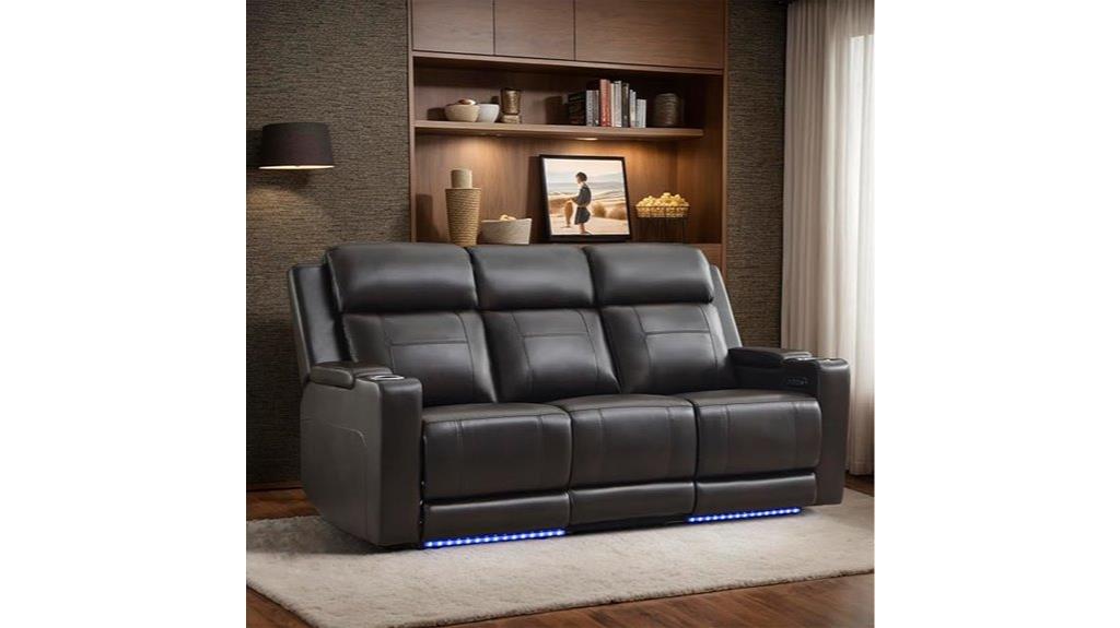 recliner sofa with lights