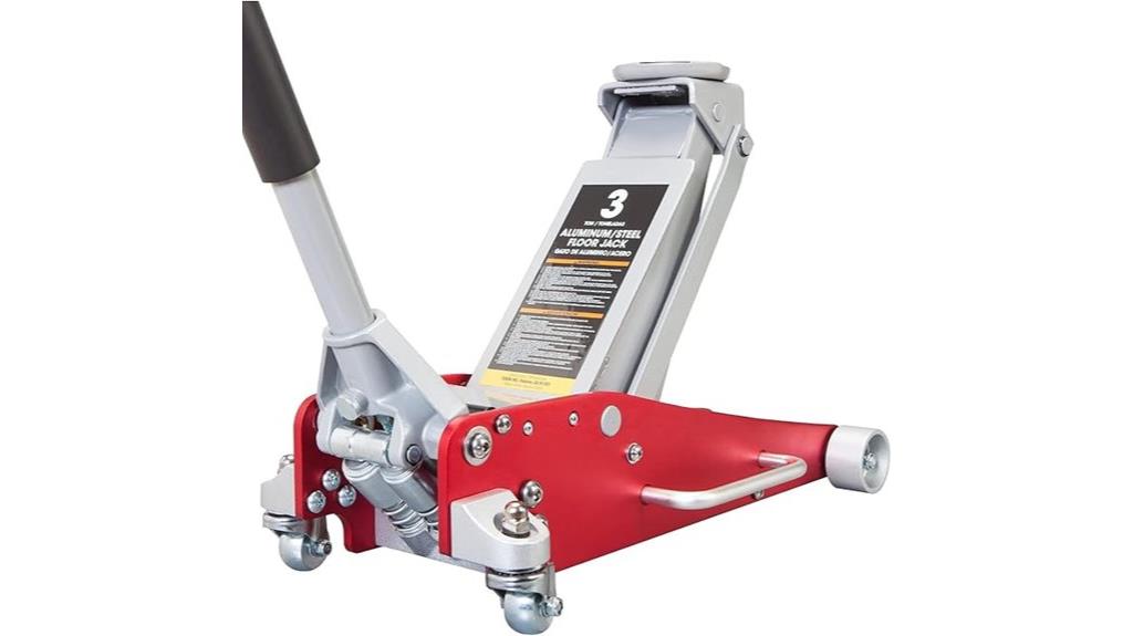 red 3 ton floor jack