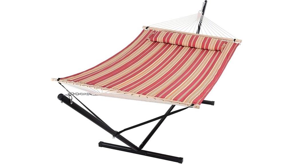 red striped two person hammock