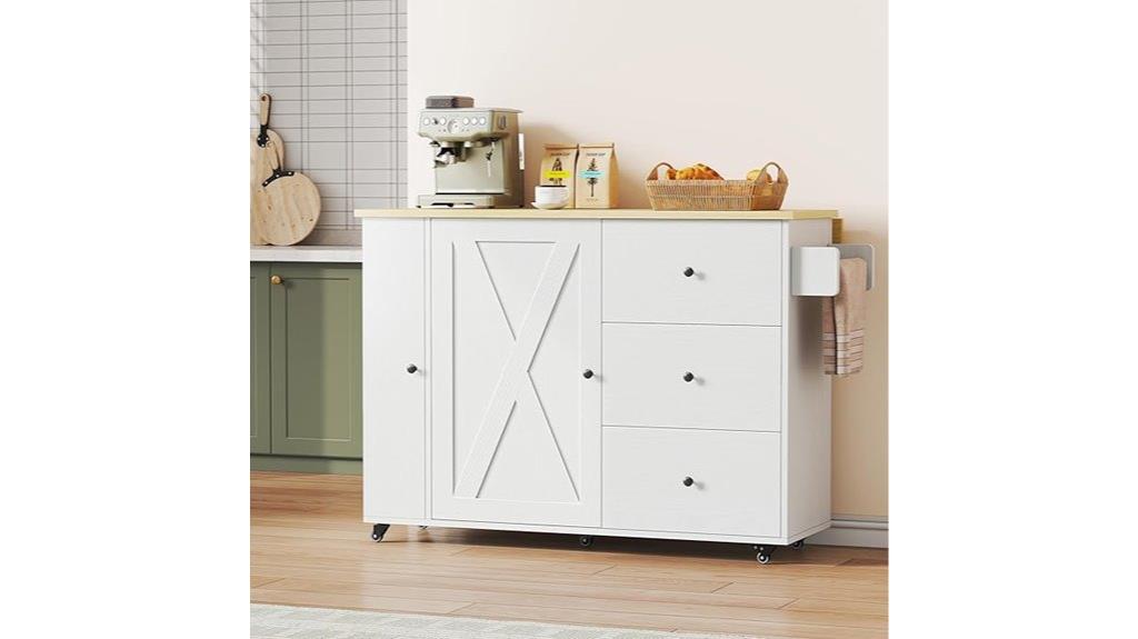 rolling storage kitchen island