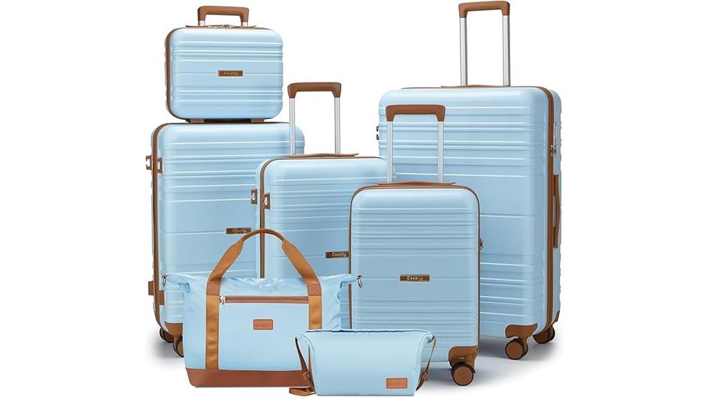 seven piece hard shell luggage