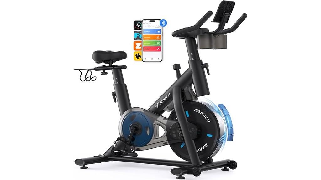 silent app enabled exercise bike