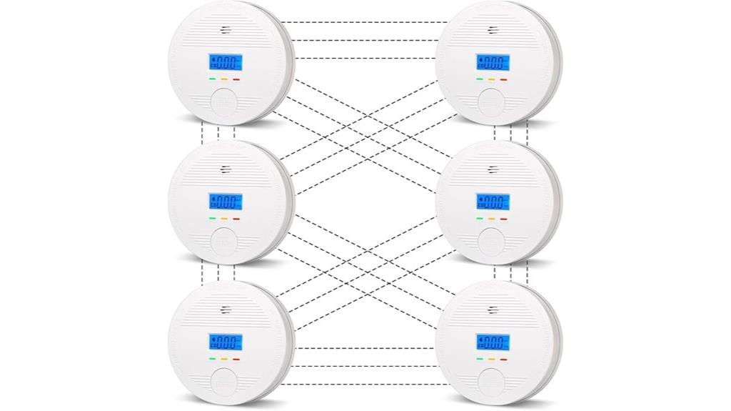 six interconnected alarm units