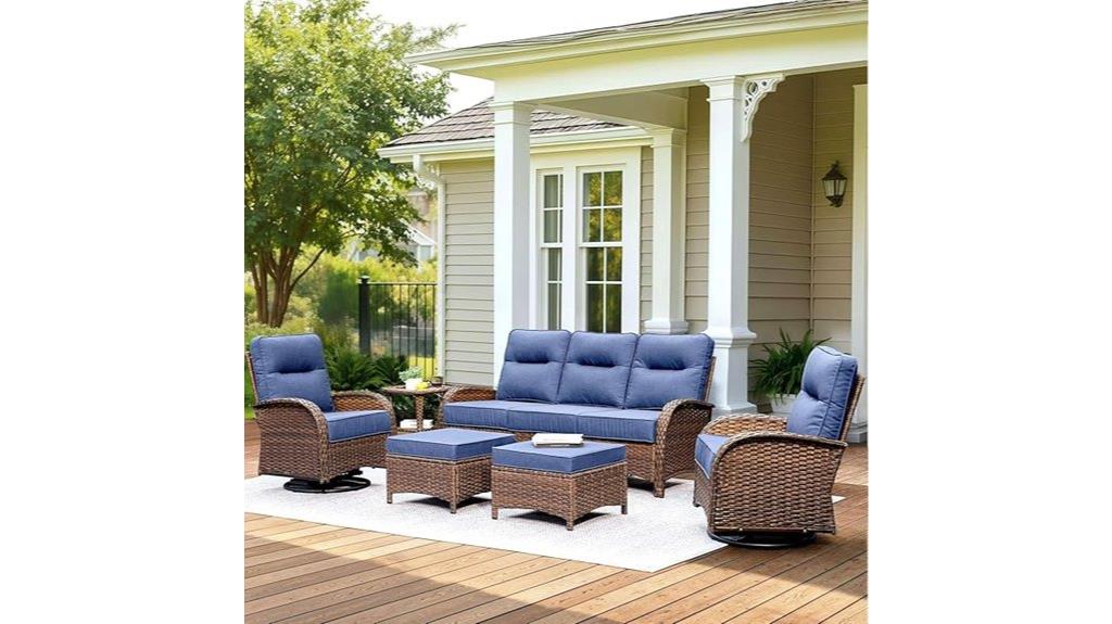 six piece cushioned patio
