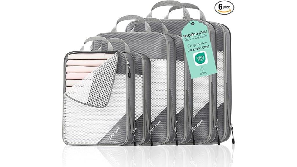 six piece travel cube set