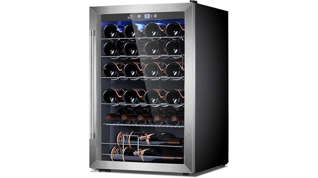 small freestanding wine cooler