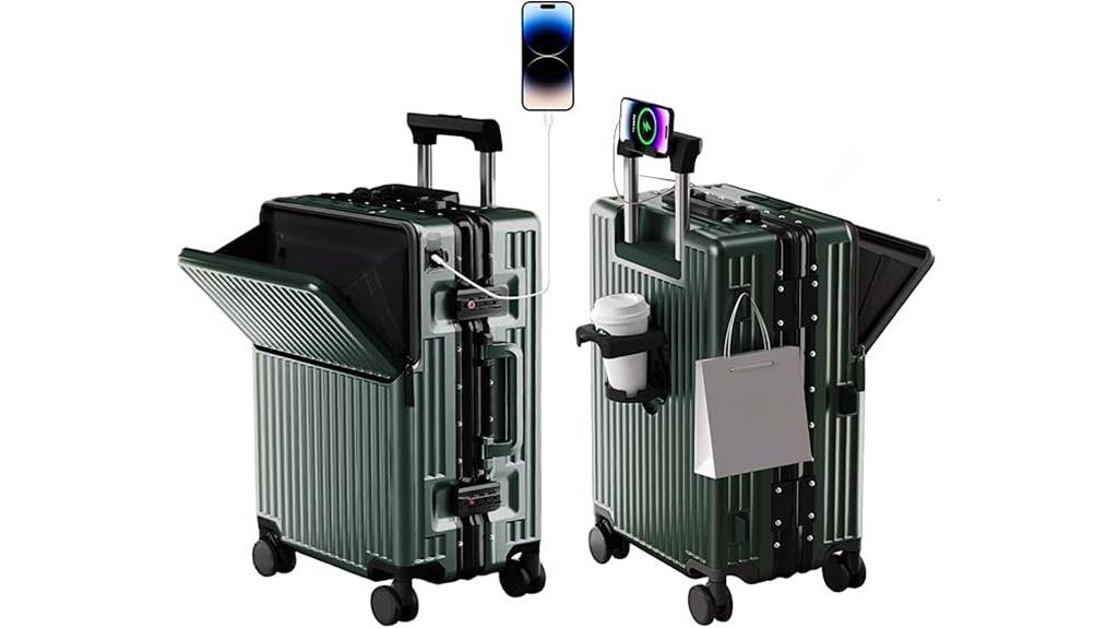 spinner wheel zipperless polycarbonate suitcase