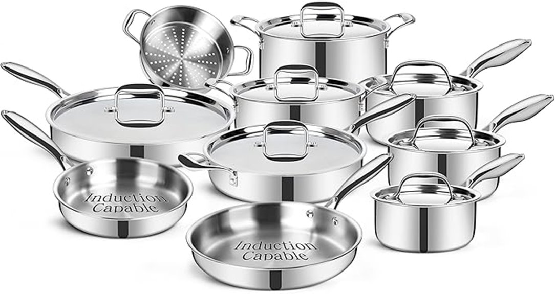 stainless steel 17 piece set