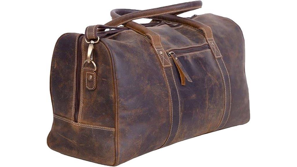 stylish leather travel bag