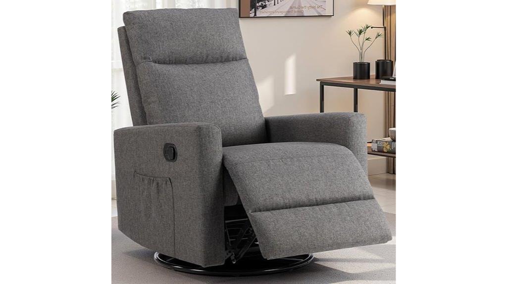 swivel recliner with footrest