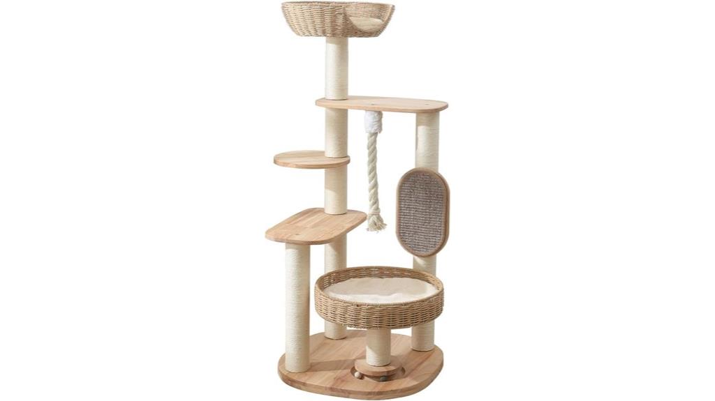 tall wooden cat tree