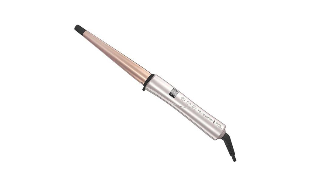 tapered curling wand with nourishing oils