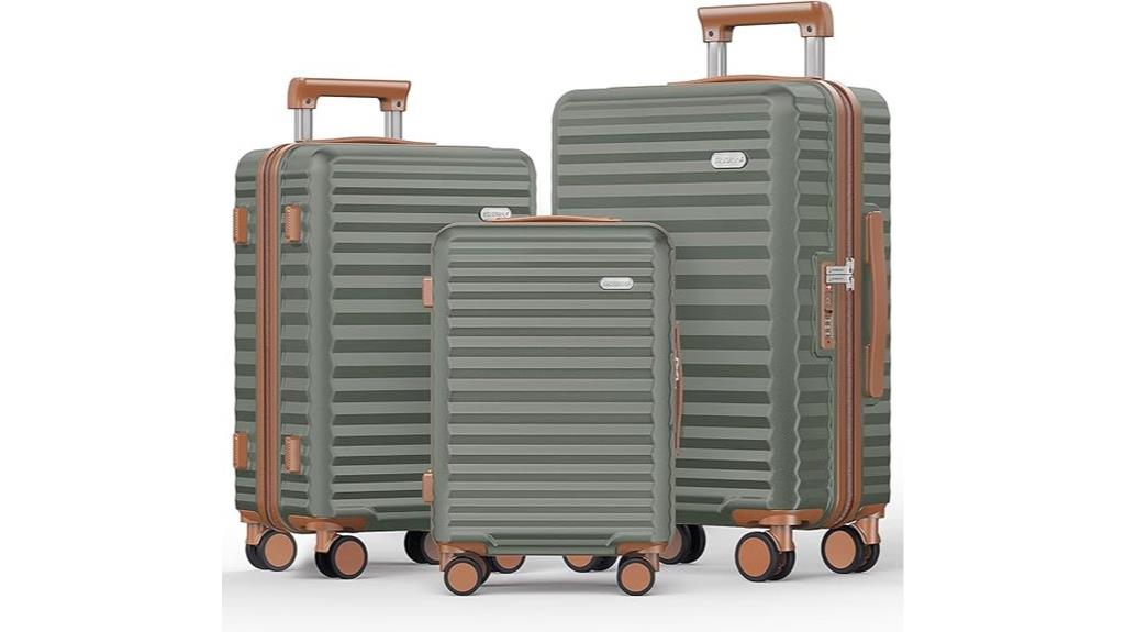 three piece hardside spinner luggage