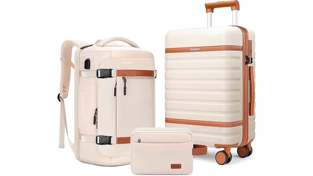three piece spinner luggage set