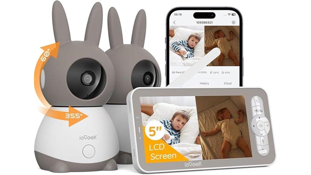 two cameras wifi baby monitor