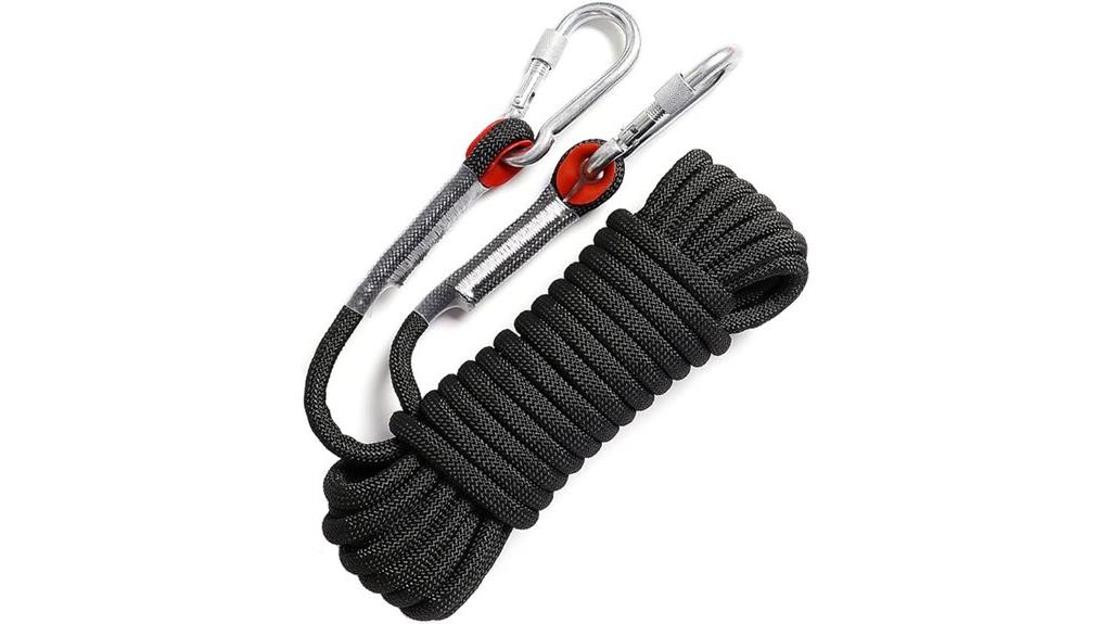 varied length climbing ropes