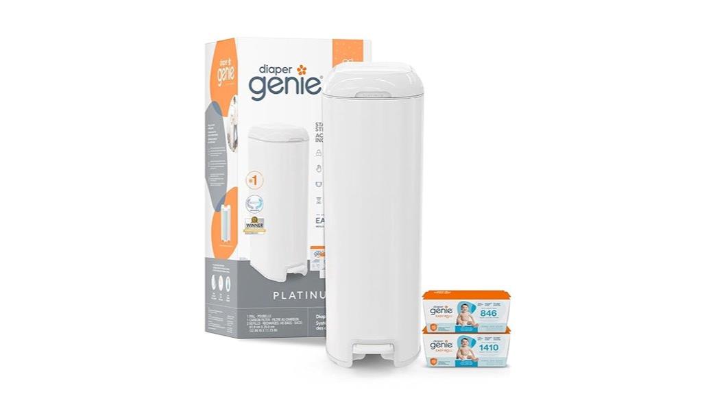 white diaper disposal gift set