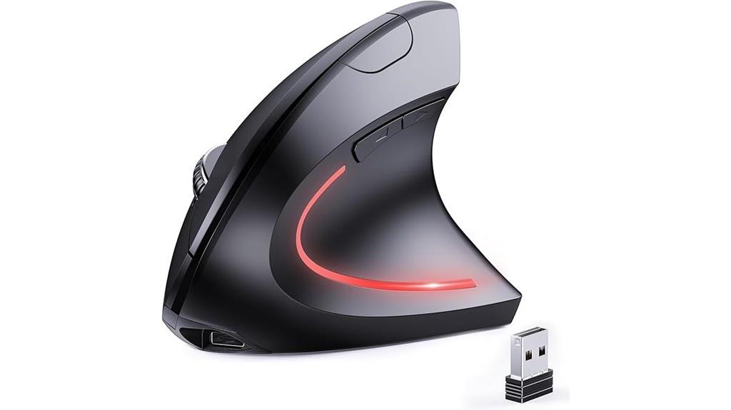 wireless vertical rechargeable mouse