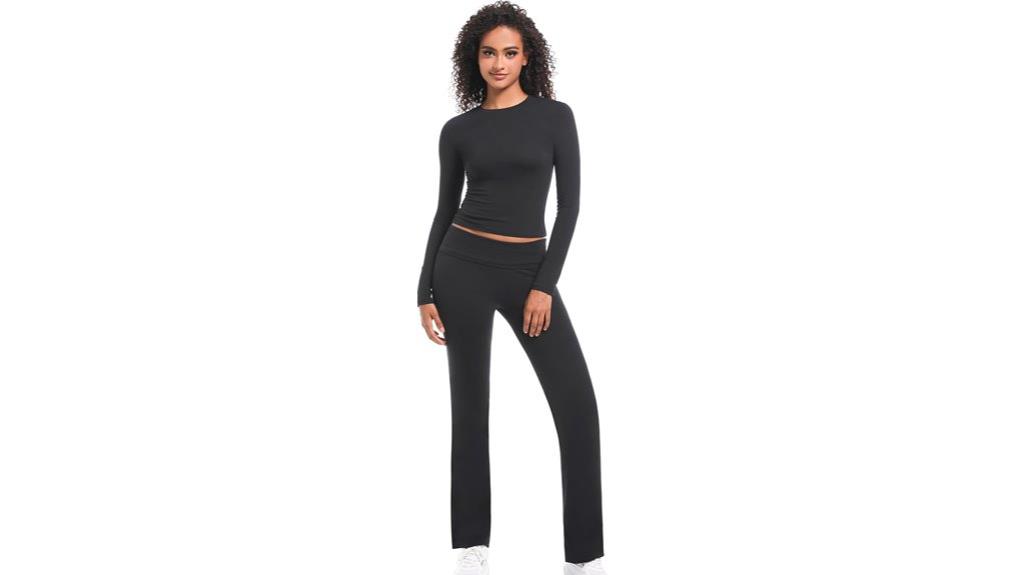 women s crop top yoga set