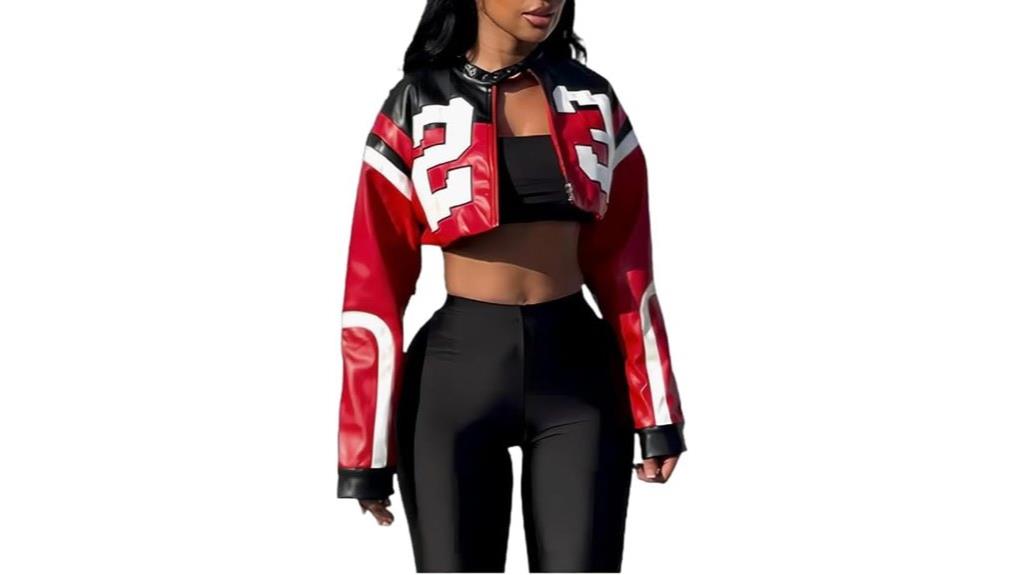 women s cropped leather motorcycle jacket