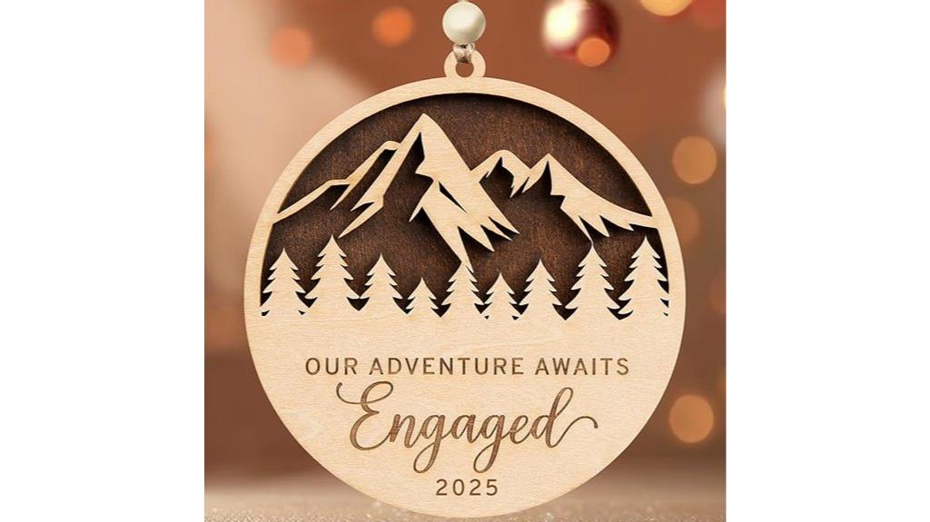 engagement two layer wooden ornament