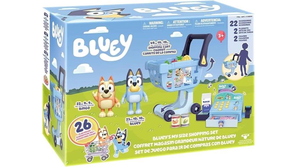 kids bluey shopping set