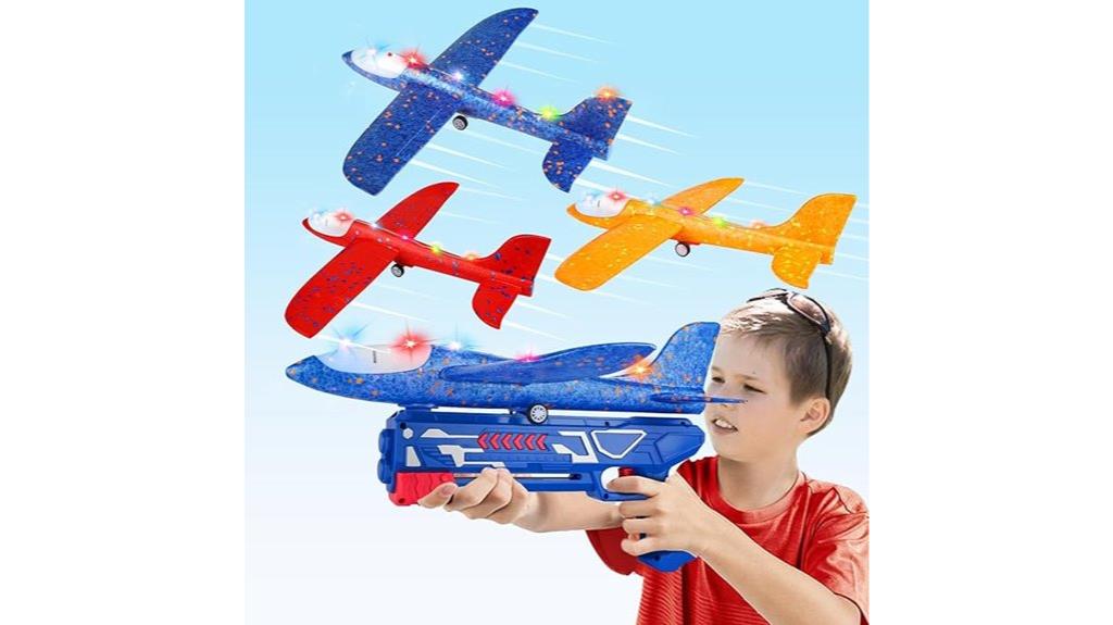 three foam glider toys