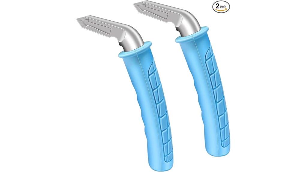 two elderly door handles