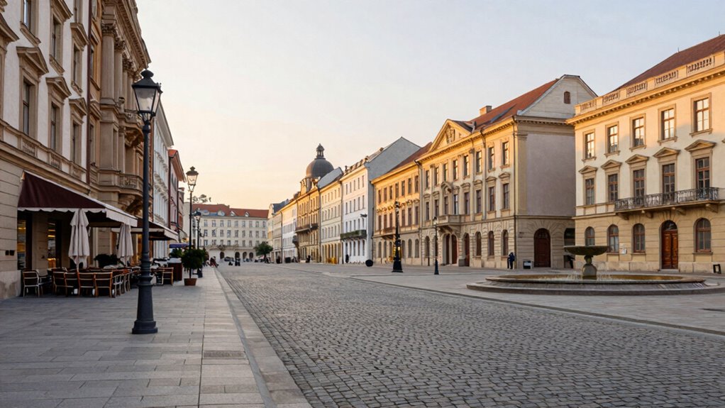 crowd free european city