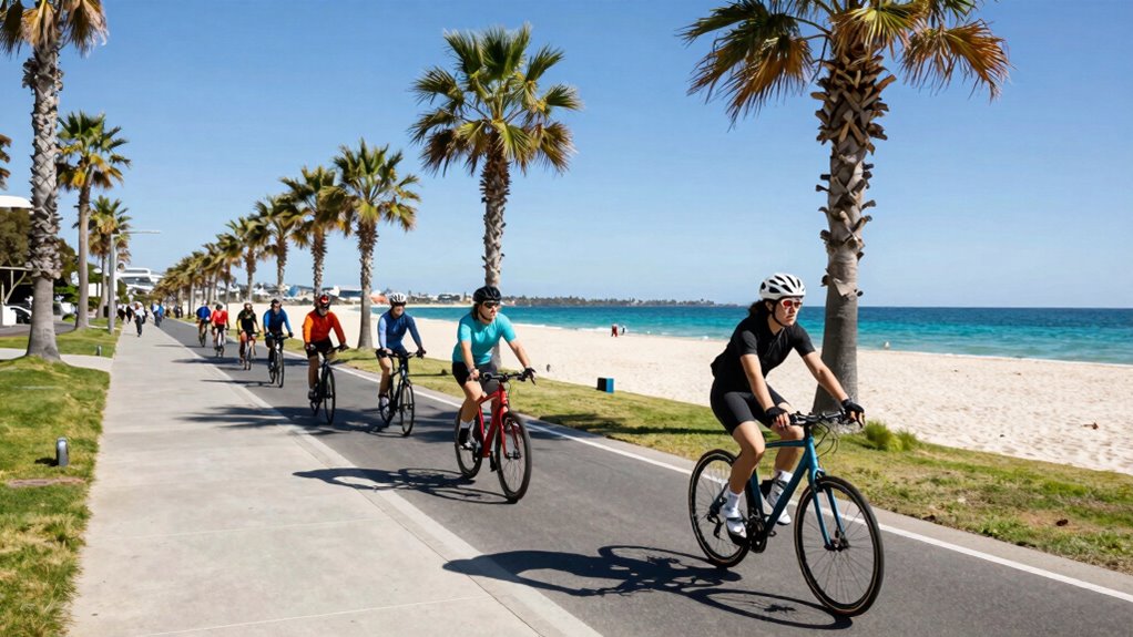 cycling to perth beaches