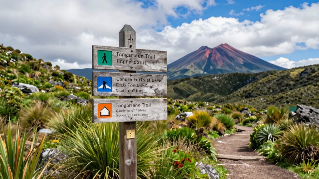 follow trail and parking signs