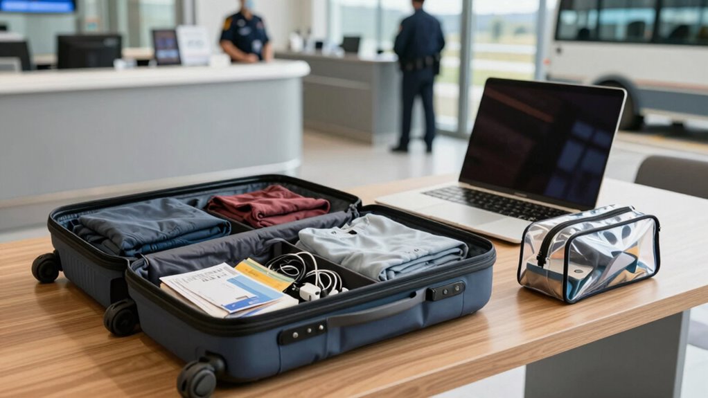 organize items for smooth crossing