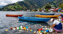travelers reduce lake waste